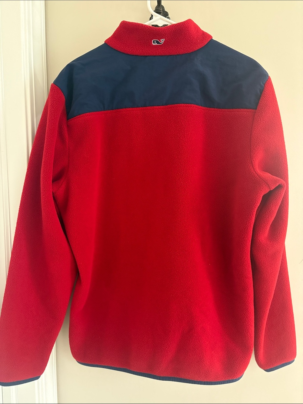 Vineyard Vines Harbor Fleece Shep Shirt Snap Pullover - Red/Navy Size Large - Picture 4 of 5
